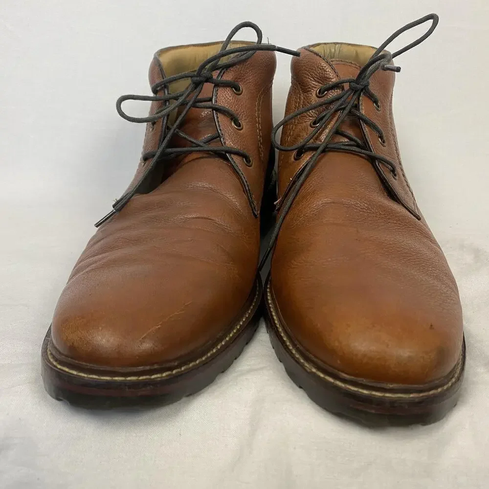 Florsheim Chukka Boots Mens 13 D Brown Leather Fenway Lace Up Lug Sole 11875-222